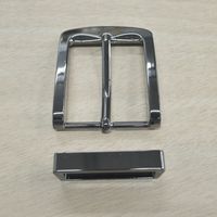 Premium Belt/Strap Buckle 1.5" Heel Bar Gunmetal with Keeper -8