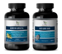 Anti-Aging Day and Night - Korean Ginseng - Anti Gray Hair - Combo - Saw Palmetto and biotin - 2 Bottles (60+60 Capsules)