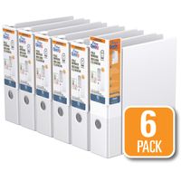 QuickFit Heavy Duty File Binder, 3 Inch, D Ring, White, 6 Pack (28050-06)