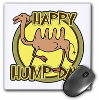 3dRose LLC 8 x 8 x 0.25 Inches Mouse Pad, Funny Happy Hump Day Camel Cartoon Design (mp_159497_1)
