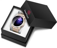 Luxury Ladies Smart Touch KW20 Smart Watch w/Dazzling Rhinestones, IP68 Waterproof, Bluetooth | Sleep & Heart Rate Monitor, Pedometer, Physiological Reminder, Remote Camera| Smartwatch for Women (Gold