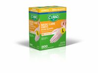 CURAD Basic Care Vinyl Disposable Exam Gloves, Large (Pack of 300)