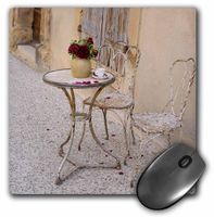 3dRose France, Provence, Cote dAzur, Lourmarin. Outdoor Table with Flowers, Mouse Pad, 8" by 8" (mp_227301_1)