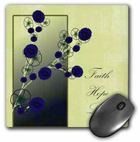 3dRose LLC 8 x 8 x 0.25 Inches Mouse Pad, Inspirational Faith, Hope and Love Purple Flowers (mp_79110_1)
