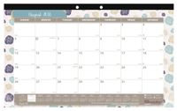 Brownline 2018-2019 Colorful Academic Monthly Desk Pad Calendar with Begonia Design, 17.75 x 10.875 Inches (CA195110-19)