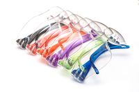 JustForKids EyePro ANSI Z87.1 EN166 Certified Kids Safety glasses, Kids goggles, Scratch, Impact and Ballistic Resistant Safety Goggles with Clear Lensassorted color frame, Child Youth Size, 6 Pairs
