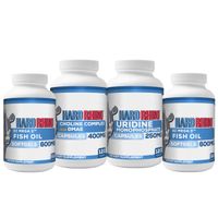 Choline Complex + Uridine + Fish Oil | Happy Stack Bundle | Hard Rhino (4 Bottle Pack)
