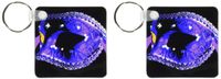 3dRose Masquerade In Antique Blue Purple Glitter - Key Chains, 2.25 x 4.5 inches, set of 2 (kc_7035_1)