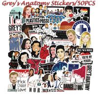 50pcs Grey's Anatomy TV Show Fans Stickers for Laptop Water Bottle Luggage Snowboard Bicycle Skateboard Decal for Kids Teens Adult Waterproof Aesthetic Stickers (Grey's Anatomy)