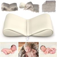 Newborn Photography Props Bundle - Infant Butterfly Posing Pillows & Soft Fur Mat - Basket Filler & Poser for Babies - DIY BabyPhotoshoot for Professional Photos - Wedge & Blanket - by ModTickles