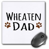 3dRose LLC 8 x 8 x 0.25 Inches Mouse Pad, Wheaten Dog Dad - Soft Coated Wheaten Terrier - Doggie by Breed - Doggy Lover Owner Brown Paw Prints (mp_154005_1)