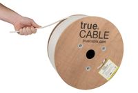 Cat6A Plenum (CMP), 1000ft, White, 23AWG 4 Pair Solid Bare Copper, 750MHz, ETL Listed, Unshielded Twisted Pair (UTP), Bulk Ethernet Cable, trueCABLE