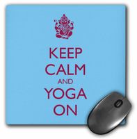 3dRose LLC 8 x 8 x 0.25 Inches Mouse Pad, Keep Calm and Yoga On, Pilates (mp_159561_1)