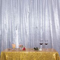 Eternal Beauty Satin Sequin Backdrop Curtain, Glittery Photography Backdrops, Thick Non-Transparent Shiny Party Sequin Curtain (Silver,10Ft x 10Ft)