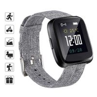 TOMALL Nylon Fabric Bands Compatible for Fitbit Versa/Versa 2/Versa Lite, Breathable Woven Replacement Wristband Bracelet for Women Men (Gray)