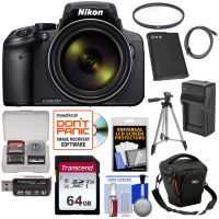 Nikon Coolpix P900 Wi-Fi 83x Zoom Digital Camera with 64GB Card + Battery + Charger + Case + Tripod + Filter + Kit