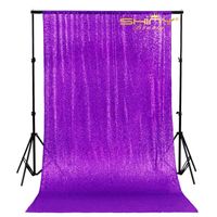 Sequin Curtains 2 Panels 4FTx10FT Glitter Backdrop Curtain Purple Sequin Backdrop for Photo Booth-191011E