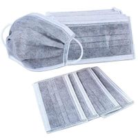50 Pcs Charcoal Disposable Face Mask Carbon Filter Earloop Mouth Cover Anti Dust Face Mouth Masks Respirator Medical