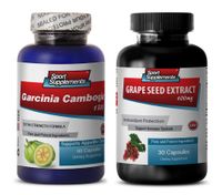 Fat Burner for Men - Garcinia CAMBOGIA - Grape Seed Extract - Combo - Grape Seed Powder Natural - (2 Bottles Combo)
