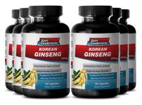 Organic Korean Ginseng - Korean Ginseng 350mg - Improve Sexual Function and Desire with Pure Korean Ginseng Enhancement (6 Bottles 360 Capsules)