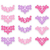 Tiny Ideas First Year Monthly Milestone Necklace Photo Sharing Baby Belly Stickers, 1-12 Months, Pink