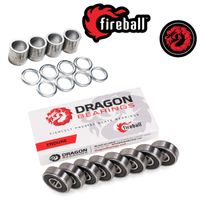 FIREBALL Dragon Spacers and Washers for Skateboards and Longboards (_Skateboard Spacers + Endure Bearing)