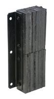 Vestil V-1124-4.5 Rubber Dock Bumper, Rectangular, Laminated, Vertical Mount, 6 Holes, 24" Length, 11" Width, 4.5" Depth