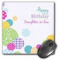 3dRose LLC 8 x 8 x 0.25 Inches Mouse Pad, Happy Birthday Daughter-in-Law (mp_165133_1)