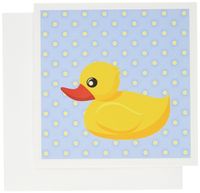 3dRose Rubber Ducky - Light Blue Polka Dots - Art for Children - Greeting Cards, 6 x 6 inches, set of 6 (gc_53550_1)