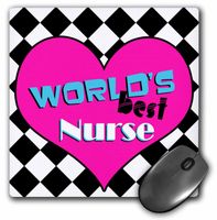 3dRose LLC 8 x 8 x 0.25 Inches Mouse Pad, Worlds Best Nurse Pink (mp_77588_1)