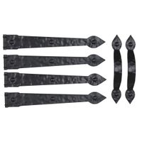 Household Essentials Hinge IT Premium Carriage House Handle & Hinge 6 pc. Black Garage Door Magnet