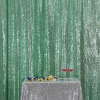 Eternal Beauty Mint Green Sequin Wedding Backdrop Photography Background Party Curtain, 6Ft X 8Ft