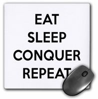 3D Rose"Eat Sleep Conquer Repeat" Matte Finish Mouse Pad - 8 x 8" - mp_223169_1