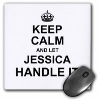 3dRose Keep Calm and Let Jessica Handle it, Funny Personal Name, Mouse Pad, 8" by 8" (mp_233346_1)