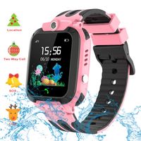 Themoemoe Kids GPS Watch. Kids Smartwatch with GPS Tracker Touch Screen IP68 Waterproof GPS/LBS Camera SOS Phone Game Birthday Gift for Girls Boys (Pink)
