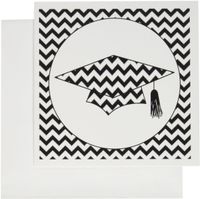 3dRose Chevron Zigzag Graduation Cap - Congrats Grad - Greeting Cards, 6 x 6 inches, set of 12 (gc_128504_2)