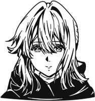KyokoVinyl Violet Evergarden - Violet Anime Decal Sticker for Car/Truck/Laptop (5.5" x 5.8") (Black)