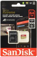 SanDisk Extreme 64GB microSD, microSDHC, microSDXC, 4K UHD- SDSQXA2-064G-GN6MA, A1/A2