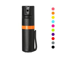POM Black Pepper Spray Pocket Clip Model - Maximum Strength Self Defense OC Spray Safety Flip Top 10ft Range Running and Outdoors (Orange)