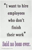 Youth Change Workshops, Funny Classroom Poster Teaches Students to Finish Their Work (Poster #323)