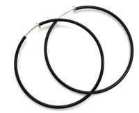 Aloha Earrings - Clip On Hoop Earrings for Women - Silver and Gold-Tone Brass Spring Hoops for Non-Pierced Ears (Black XXL)