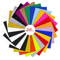 YRYM HT HTV Heat Transfer Vinyl Bundle : 26 Pack 12" x 10" Sheets Iron on Vinyl，20 Assorted Colors Heat Press Vinyl for DIY Iron on Fabrics T-Shirts Heat Press Machine or Silhouette Cameo
