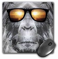 3dRose LLC 8 x 8 x 0.25 Inches Mouse Pad, Big Foot or Sasquatch is Pictured in Style Wearing Sunglasses (mp_19405_1)