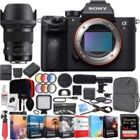 Sony a7R III 42.4MP Full-Frame Mirrorless Interchangeable Lens Camera Body with Sigma 50mm F1.4 Art DG HSM E-Mount Lens and Deco Gear Backpack Kit Microphone Editing Suite Bundle