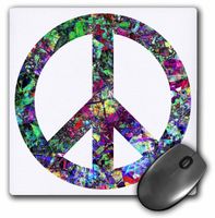 3dRose LLC 8 x 8 x 0.25 Inches Mouse Pad, Colorful Peace Sign Enjoy This Digital Artwork Featuring A Colorful Peace Sign (mp_120320_1)