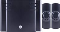GE, Black, Wireless Doorbell Kit, Battery-Operated, 8 Melodies, 1 Receiver, 2 Push Buttons, 4 Volume Levels, 150 Ft. Range, 45202