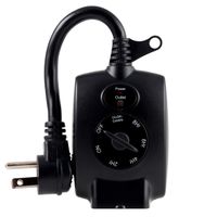 GE Light-Sensing Outdoor Timer, Plug-In, Outdoor, Weather Resistant, Dusk to Dawn, Daily Cycle, 2-4-6-8 Hours After Dark, 1 Grounded Outlet, For Landscape, Security, Seasonal Lighting, LED, 10241