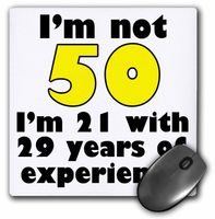 3dRose I'm not 50. Yellow. Mouse Pad, 8" x 8" (mp_193490_1)
