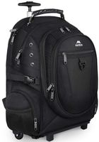 Matein Rolling Backpack, Travel Backpack with Removable Wheels for Men and Women, Roller Backpack fit 17 inch Laptop for Business, School, College, Black