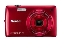 Nikon COOLPIX S4300 16 MP Digital Camera with 6x Zoom NIKKOR Glass Lens and 3-inch Touchscreen LCD (Red)